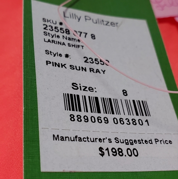 NWT Lilly Pulitzer Pink & Gold Sunray Larine Shift Dress - Picture 7 of 8